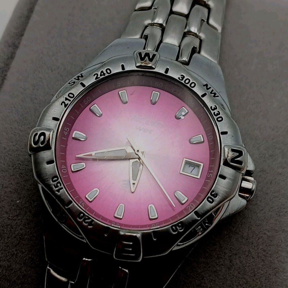 RELIC WET Dial Ladies Date Watch New Battery ZR11634